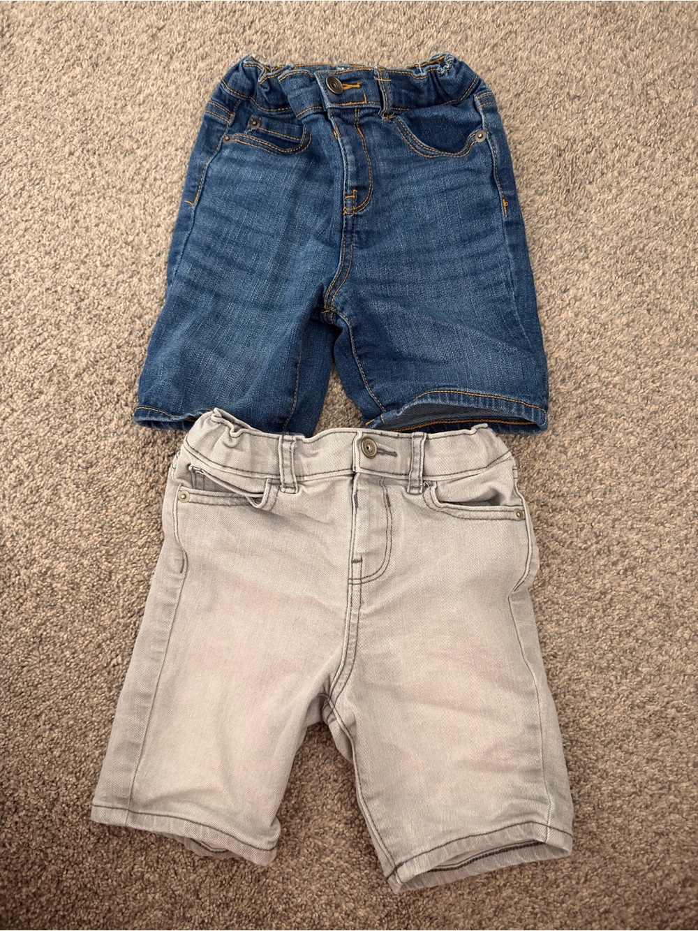 The Children's Place Blue Denim and Light Gray Shorts Duo